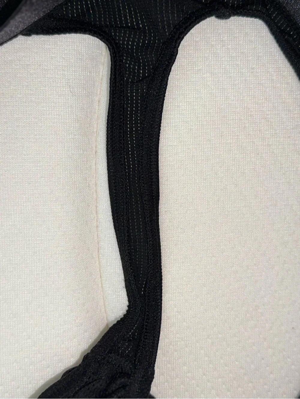 Jockmail Black Men's Large Athletic Jockstrap Thong with Elastic Waistband